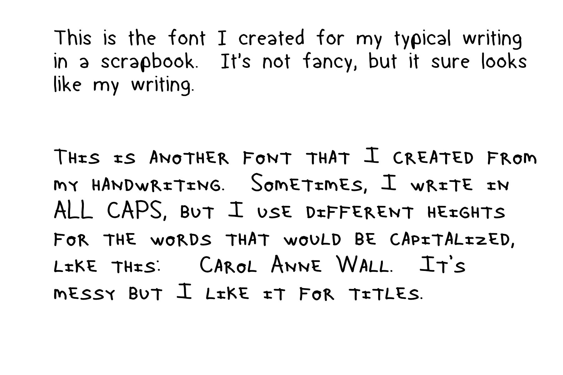 Carol Anne's iFont sample